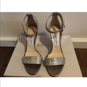 Jimmy Choo Edina Pump Sandals Champagne/Gold 38